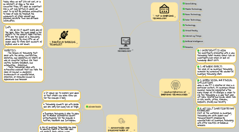 Mind Map: EMERGING TECHNOLOGY