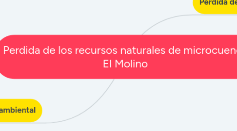 Mind Map: Perdida de los recursos naturales de microcuenca El Molino