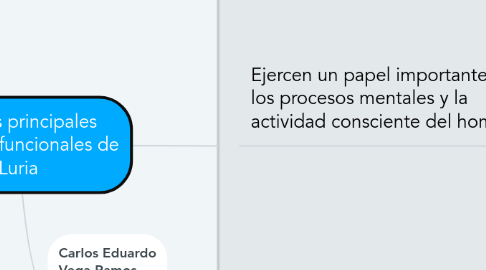 Mind Map: Las tres principales unidades funcionales de Luria