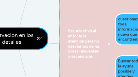 Mind Map: Oservacion en los detalles