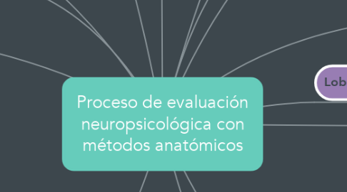 Mind Map: Proceso de evaluación neuropsicológica con métodos anatómicos