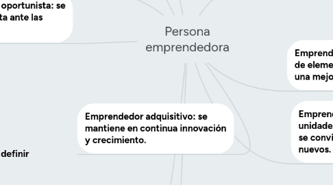 Mind Map: Persona emprendedora