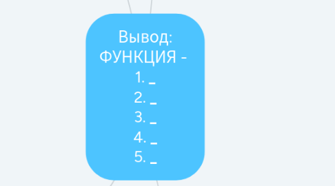 Mind Map: Вывод: ФУНКЦИЯ - 1. _____________________________ 2. _____________________________ 3. _____________________________ 4. _____________________________ 5. _____________________________