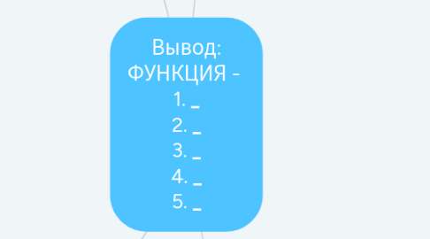 Mind Map: Вывод: ФУНКЦИЯ -  1. _____________________________ 2. _____________________________ 3. _____________________________ 4. _____________________________ 5. _____________________________