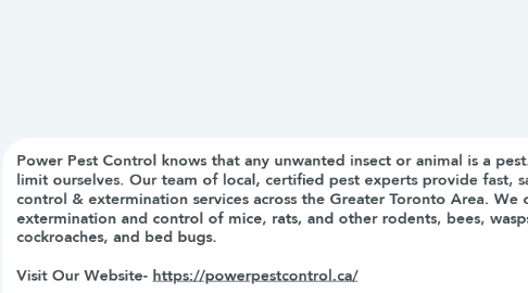 Mind Map: Power Pest Control Toronto
