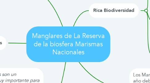 Mind Map: Manglares de La Reserva de la biosfera Marismas Nacionales