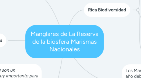 Mind Map: Manglares de La Reserva de la biosfera Marismas Nacionales