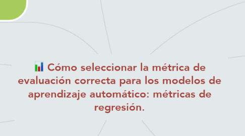 Mind Map: Cómo seleccionar la métrica de evaluación correcta para los modelos de aprendizaje automático: métricas de regresión.