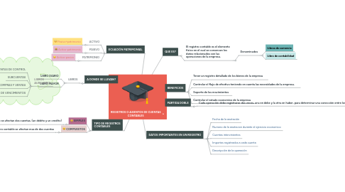 Mind Map: REGISTROS O ASIENTOS DE CUENTAS CONTABLES