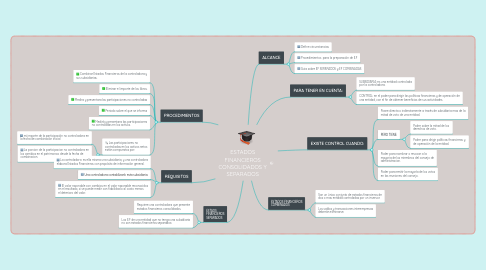 Mind Map: ESTADOS FINANCIEROS CONSOLIDADOS Y SEPARADOS