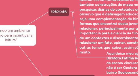 Mind Map: “Criando um ambiente propício para incentivar a leitura”