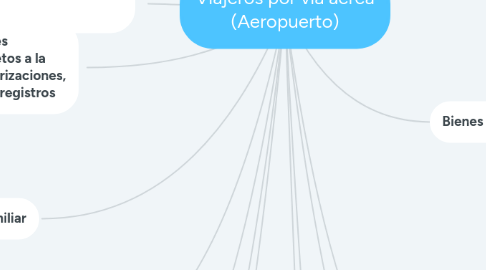 Mind Map: Viajeros por vía aérea (Aeropuerto)