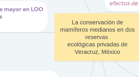 Mind Map: La conservación de mamíferos medianos en dos reservas  ecológicas privadas de Veracruz, México