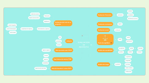 Mind Map: EVALUACION DE PROYECTO