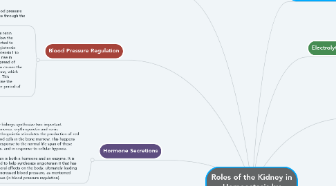 Mind Map: Roles of the Kidney in Homeostasis by Gagandeep Grewal