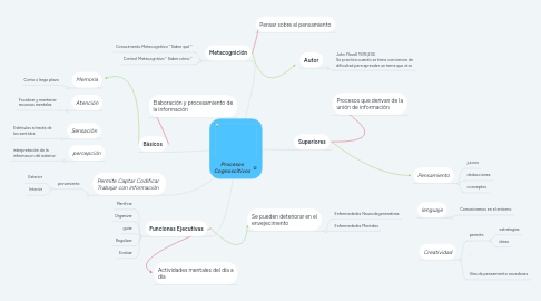 Mind Map: Procesos Cognoscitivos