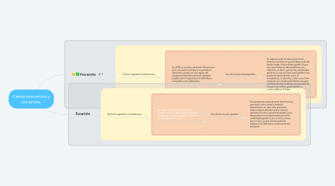 Mind Map: Celula procariota y eucariota.