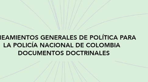 Mind Map: LINEAMIENTOS GENERALES DE POLÍTICA PARA LA POLICÍA NACIONAL DE COLOMBIA   DOCUMENTOS DOCTRINALES