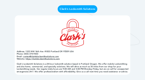 Mind Map: Clark’s Locksmith Solutions