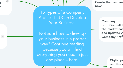 Mind Map: 15 Types of a Company Profile That Can Develop Your Business    Not sure how to develop your business in a proper way? Continue reading because you will find everything you need in just one place – here!
