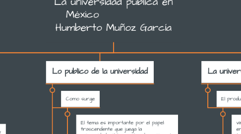 Mind Map: La universidad pública en México Humberto Muñoz García