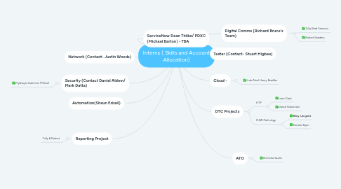 Mind Map: Interns ( Skills and Account Allocation)