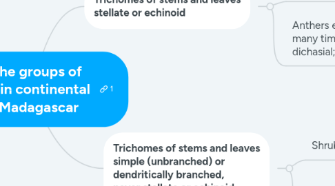 Mind Map: Key to the groups of Solanum in continental Africa, Madagascar