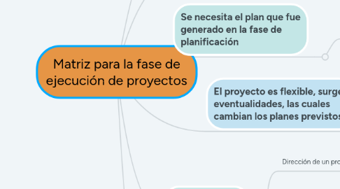 Mind Map: Matriz para la fase de ejecución de proyectos