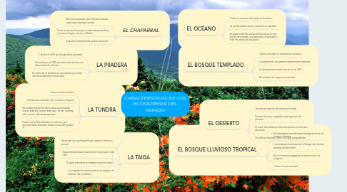 Mind Map: CARACTERÍSTICAS DE LOS ECOSISTEMAS DEL MUNDO