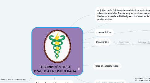 Mind Map: DESCRIPCIÓN DE LA PRACTICA EN FISIOTERAPIA