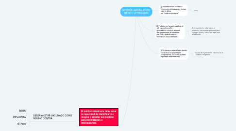 Mind Map: RIESGOS LABORALES DEL MÉDICO VETERINARIO