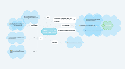 Mind Map: Triple Bottom Line Entrepreneurship