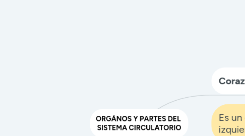 Mind Map: ORGÁNOS Y PARTES DEL SISTEMA CIRCULATORIO