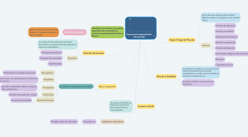 Mind Map: Pasos para la segmentación  del mercado