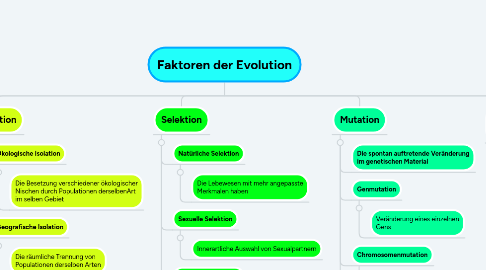 Mind Map: Faktoren der Evolution