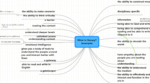 Mind Map: What is literacy? (example)