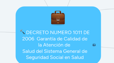 Mind Map: DECRETO NUMERO 1011 DE 2006 Garantía de Calidad de la Atención de Salud del Sistema General de Seguridad Social en Salud