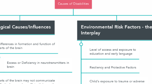 Mind Map: Causes of Disabilities