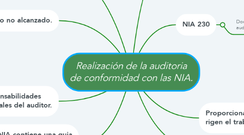 Mind Map: Realización de la auditoria de conformidad con las NIA.
