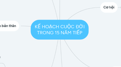 Mind Map: KẾ HOẠCH CUỘC ĐỜI TRONG 15 NĂM TIẾP