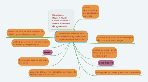 Mind Map: principales cultivos con mecanización  agrícola en el departamento del Huila