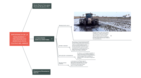 Mind Map: IMPORTANCIA DE LA MAQUINARIA Y  MECANIZACION AGRICOLA EN EL CULTIVO DEL ARROZ