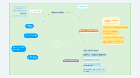 Mind Map: PREVENSIÒN Y CONTROL DE LA OBESIDAD INFANTIL EN MORELOS