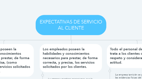 Mind Map: EXPECTATIVAS DE SERVICIO AL CLIENTE