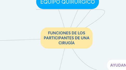 Mind Map: FUNCIONES DE LOS PARTICIPANTES DE UNA CIRUGÍA