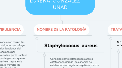 Mind Map: ENFERMEDADES  POR S. AUREUS   -    ZULMA      LORENA  GONZALEZ         UNAD