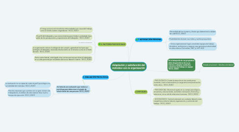 Mind Map: Adaptación y satisfacción del individuo con la organización