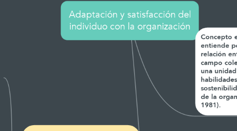 Mind Map: Adaptación y satisfacción del individuo con la organización
