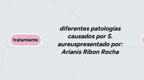 Mind Map: diferentes patologías causados por S. aureuspresentado por: Arianis Ribon Rocha