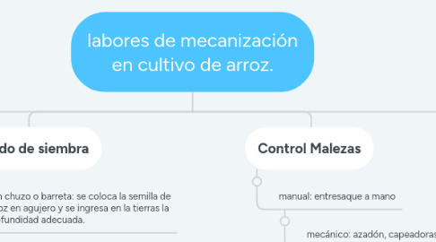 Mind Map: labores de mecanización en cultivo de arroz.